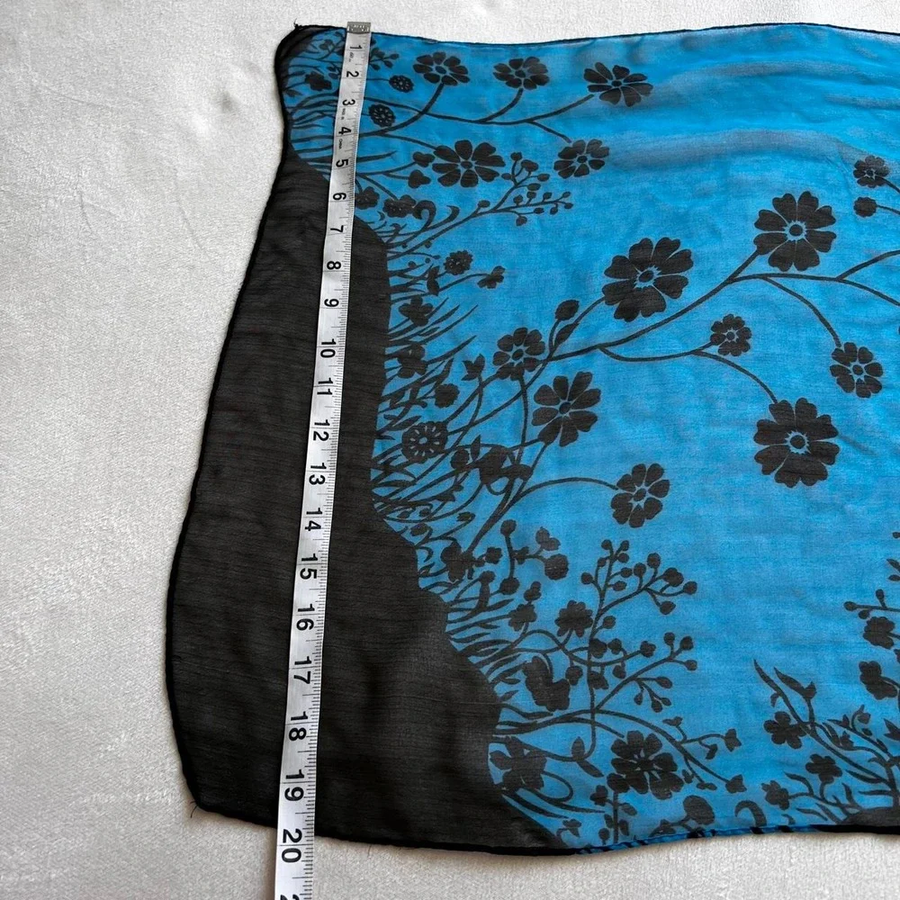 Fairy Black Blue scarf Sheer Hip Scarf Pretty Whimsical Goth Bag Accessory